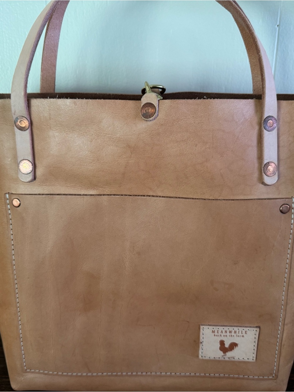 Meanwhile Back On The Farm Virginia Leather Small Tote - Picture 4 of 12
